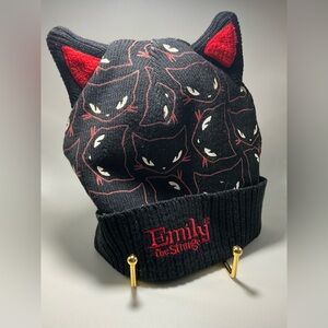 A HTF Vintage Rare Emily The Strange Black Knit Beanie Hat